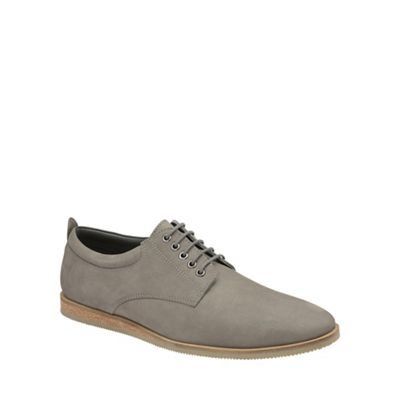 Grey 'Kane' mens lace up leather shoes